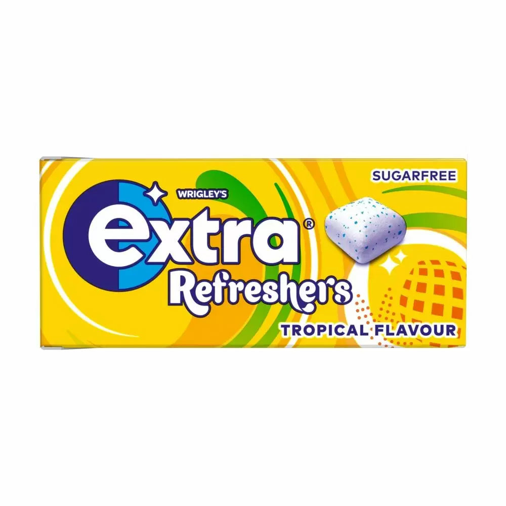 Extra Refreshers Tropical Flavour Sugarfree Chewing Gum Box 19g (Box of 16) - WingsMart