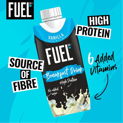 FUEL 10K Vanilla High Protein Milk Breakfast Shake Drink 330ml