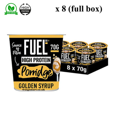 FUEL10K High Protein Oat Cereal Porridge Pots Chocolate & Golden Syrup Flavours 70g