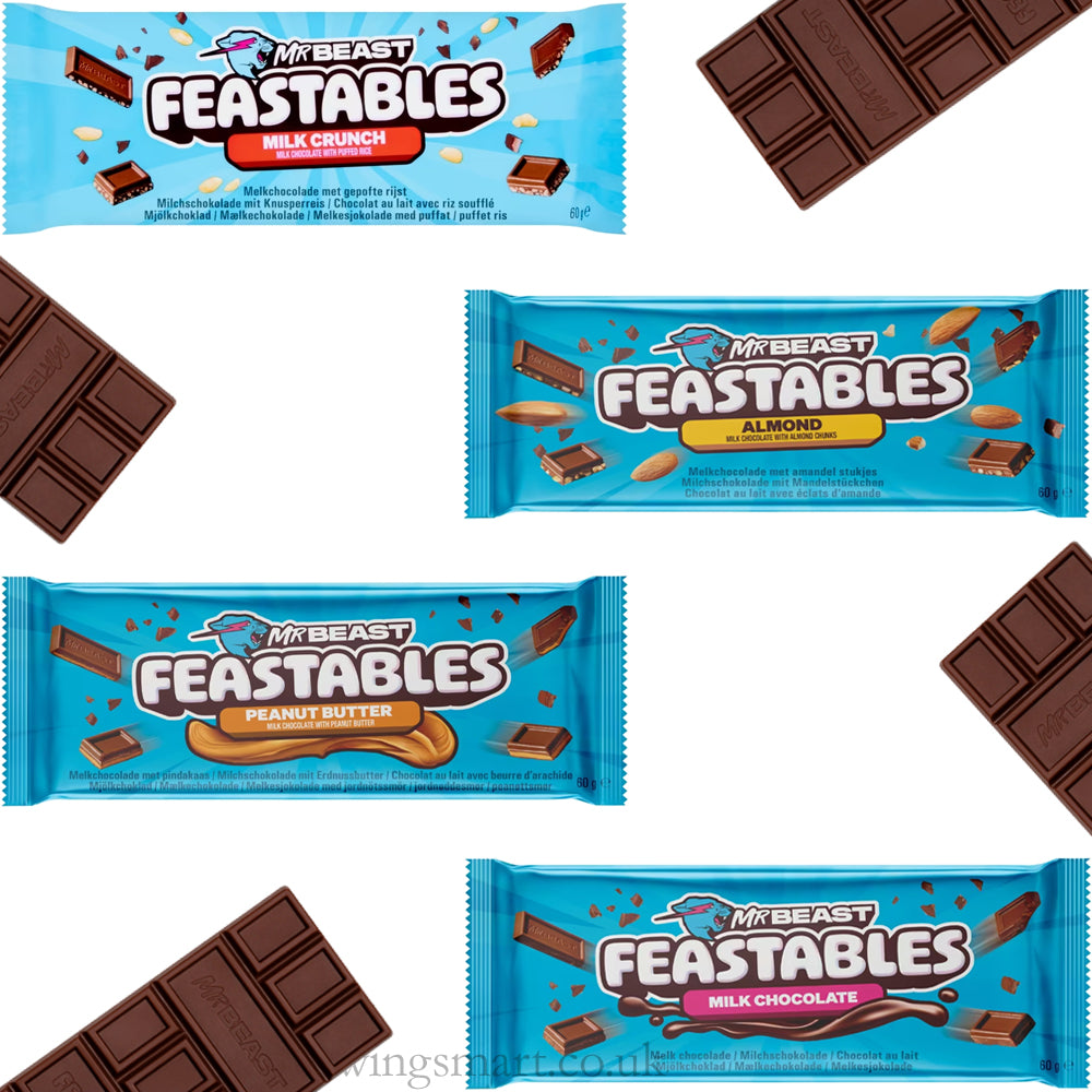 Feastables MrBeast Milk Chocolate Bars - Variety of Flavours 60g