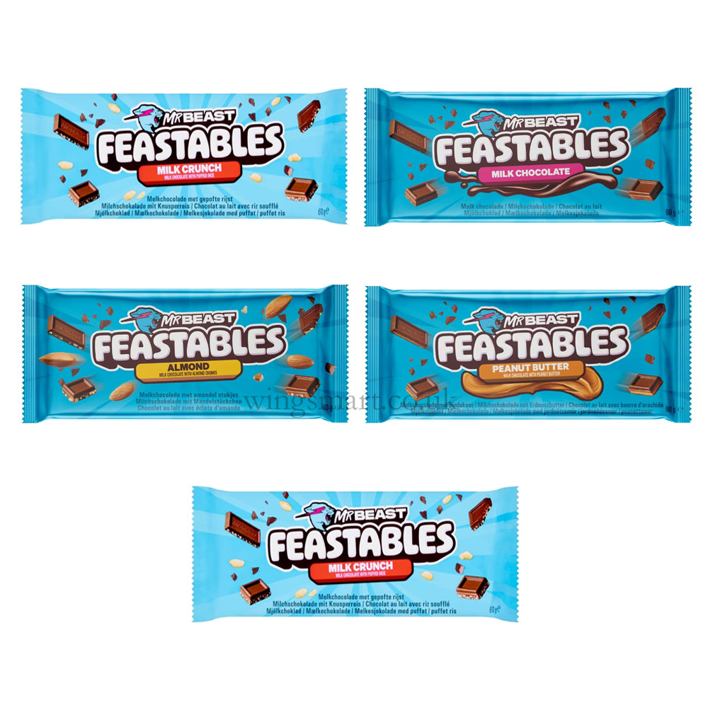 Feastables MrBeast Milk Chocolate Bars - Variety of Flavours 60g
