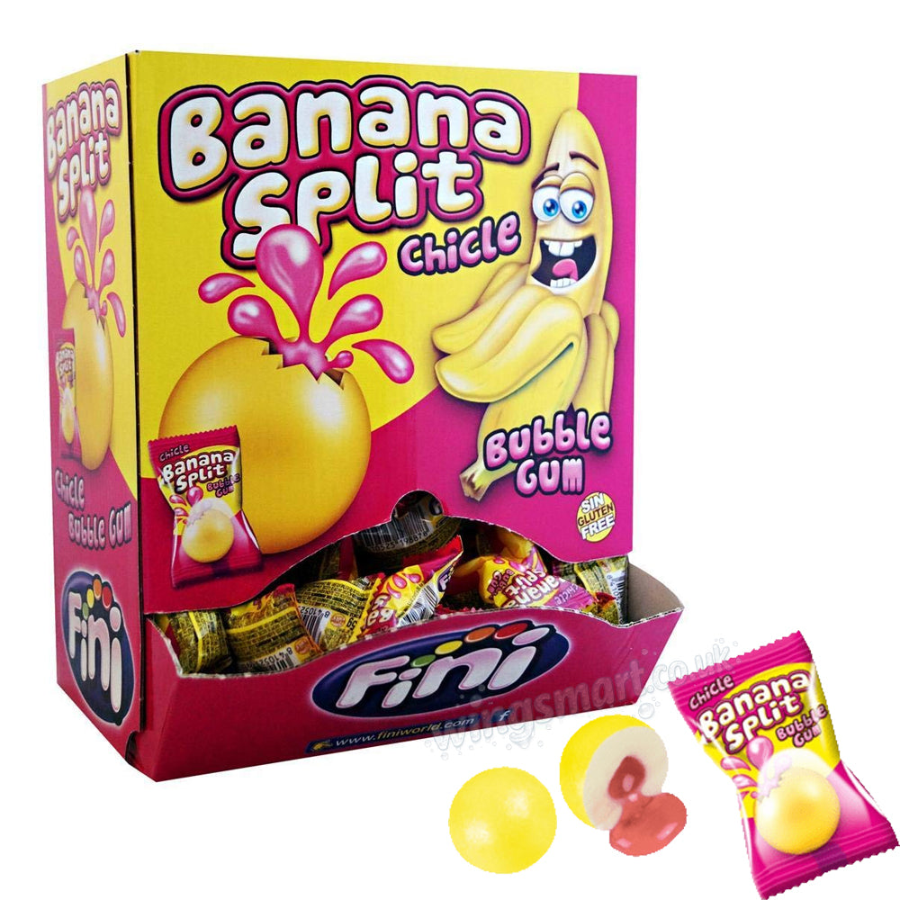 Fini Banana Split Bubble Gum – 200 Count Pack