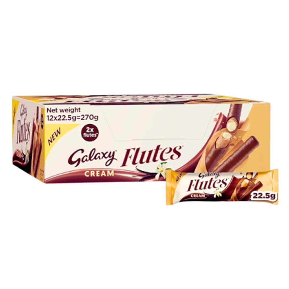 Galaxy Flutes Cream Wafer Rolls 12 x 22.5g