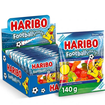 HARIBO Football Frenzy Limited Edition Sharing Bags 140g (Pack of 6 or 12)