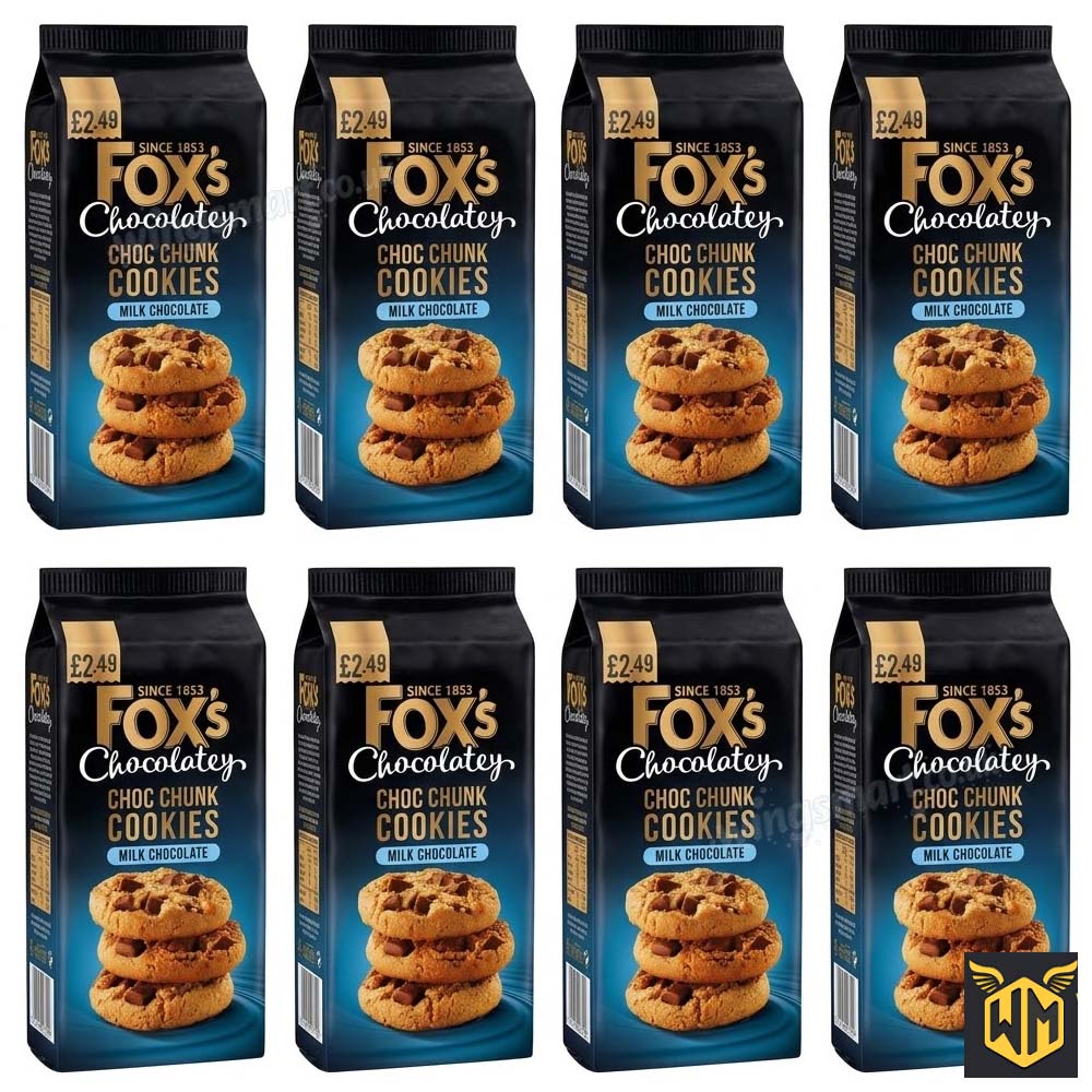 Fox's Chocolatey Choc Chunk Milk Chocolate Cookies 180g (4 & 8 Packs)