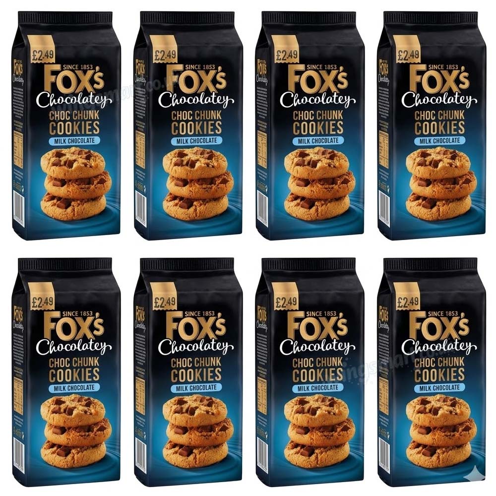 Fox's Chocolatey Choc Chunk Milk Chocolate Cookies 180g (4 & 8 Packs)