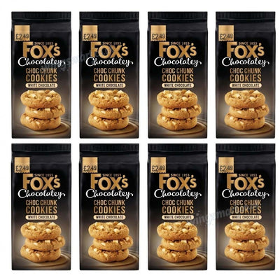 Fox's Chocolatey Choc Chunk Cookies White Chocolate 180g (4 & 8 Packs)