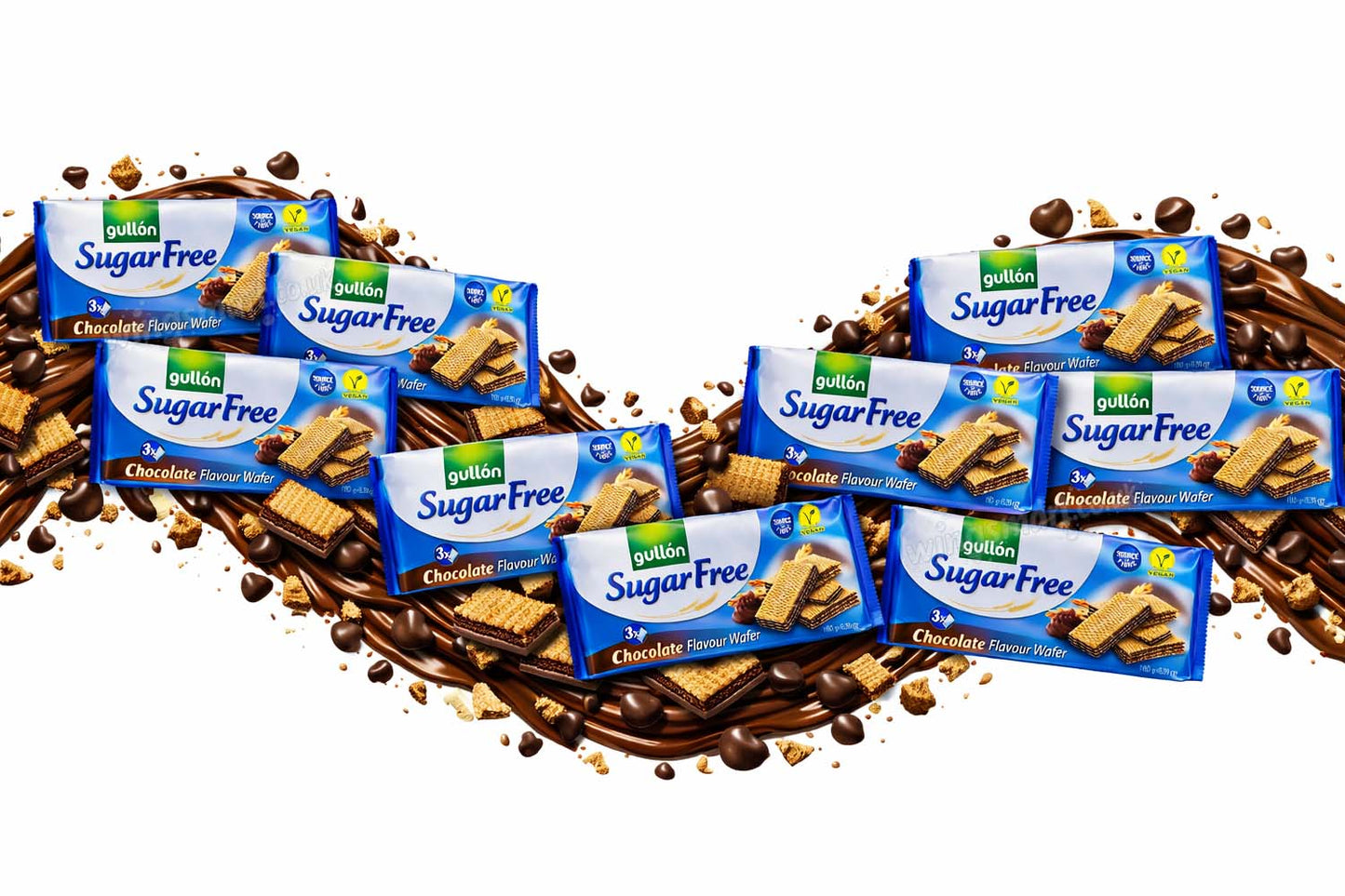 Gullon Sugar Free Wafer Chocolate 180g (12 Packs)