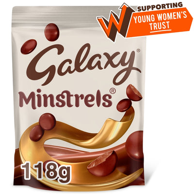 Galaxy Minstrels Milk Chocolate Buttons Pouch Bag 118g (Pack of 15)