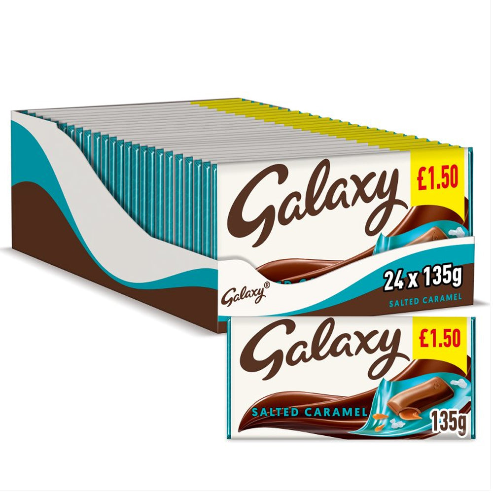 Galaxy Salted Caramel & Milk Chocolate Block Bar 135g PMP (Box of 24)