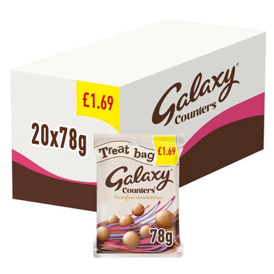 Galaxy Counters Milk Chocolate Treat Bags 78g (Pack of 20)