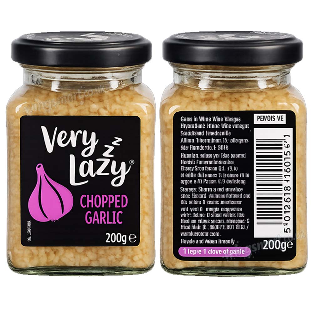 Very Lazy Chopped Garlic 200g (1, 2 or 3 Jars) – Ready to Use Garlic