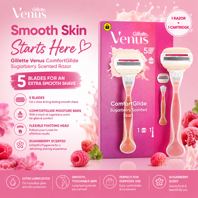 Gillette Venus ComfortGlide Sugarberry Razor 1 Up | Women's Razor