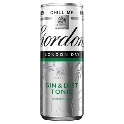 Gordon's Gin & Diet Tonic 5% vol 250ml Can PMP (Pack of 12)