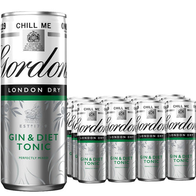 Gordon's Gin & Diet Tonic 5% vol 250ml Can PMP (Pack of 12)