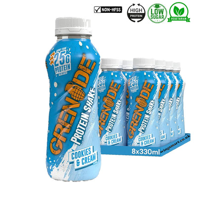 Grenade Cookies & Cream Flavour Protein Shake 330ml (pack of 8 bottles)