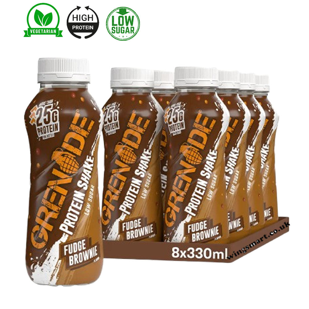 Grenade Fudge Brownie Flavour Protein Shake 330ml (pack of 8 bottles)