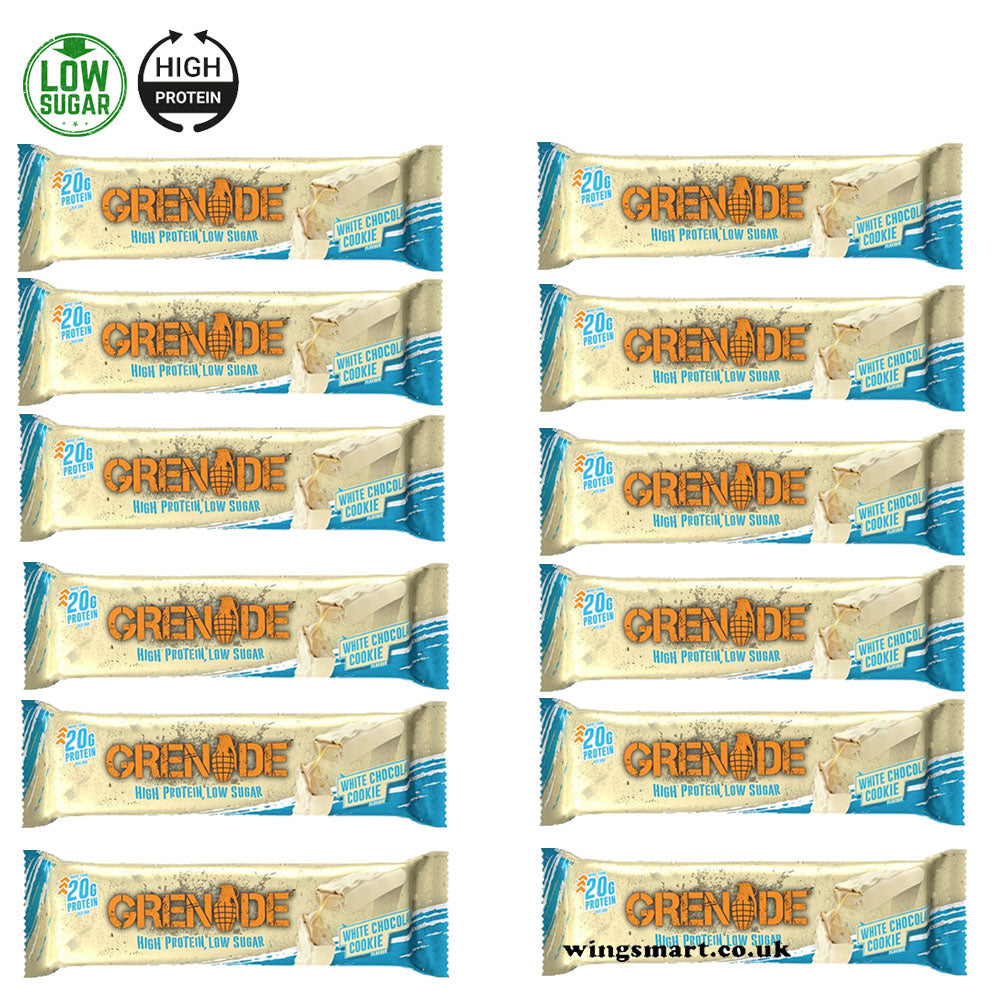 Grenade White Chocolate Cookie Flavour 60g x 12 bars (full box)