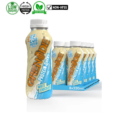 Grenade White Chocolate Flavour Protein Shake 330ml (pack of 8 bottles)