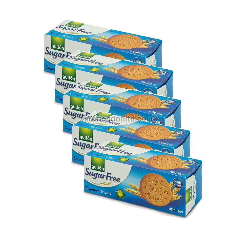 Gullon Sugar Free Digestive Biscuits 400g - Multipack | High Fibre | Diabetic Friendly