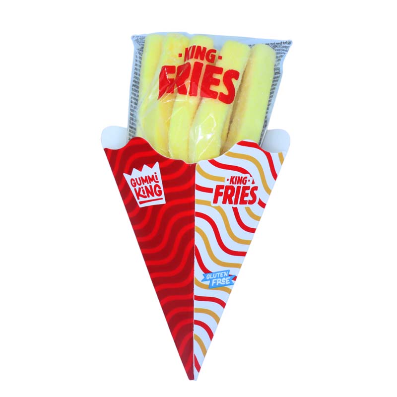 Gummi King Fries Cone Gummy Sweets 80g – Box of 9 Packs