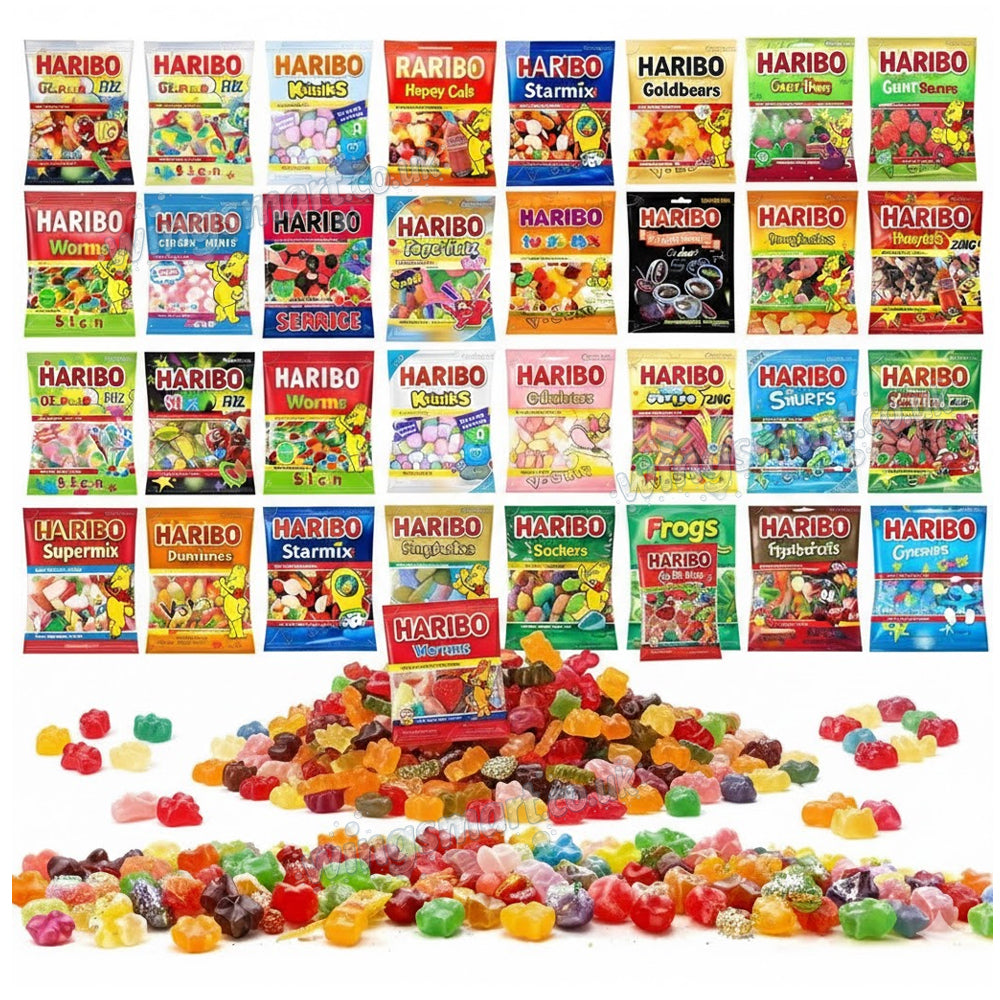 HARIBO Mixed Sweets Bags 140g & 160g – Random Selection Party Packs (10, 20, 30 Bags)