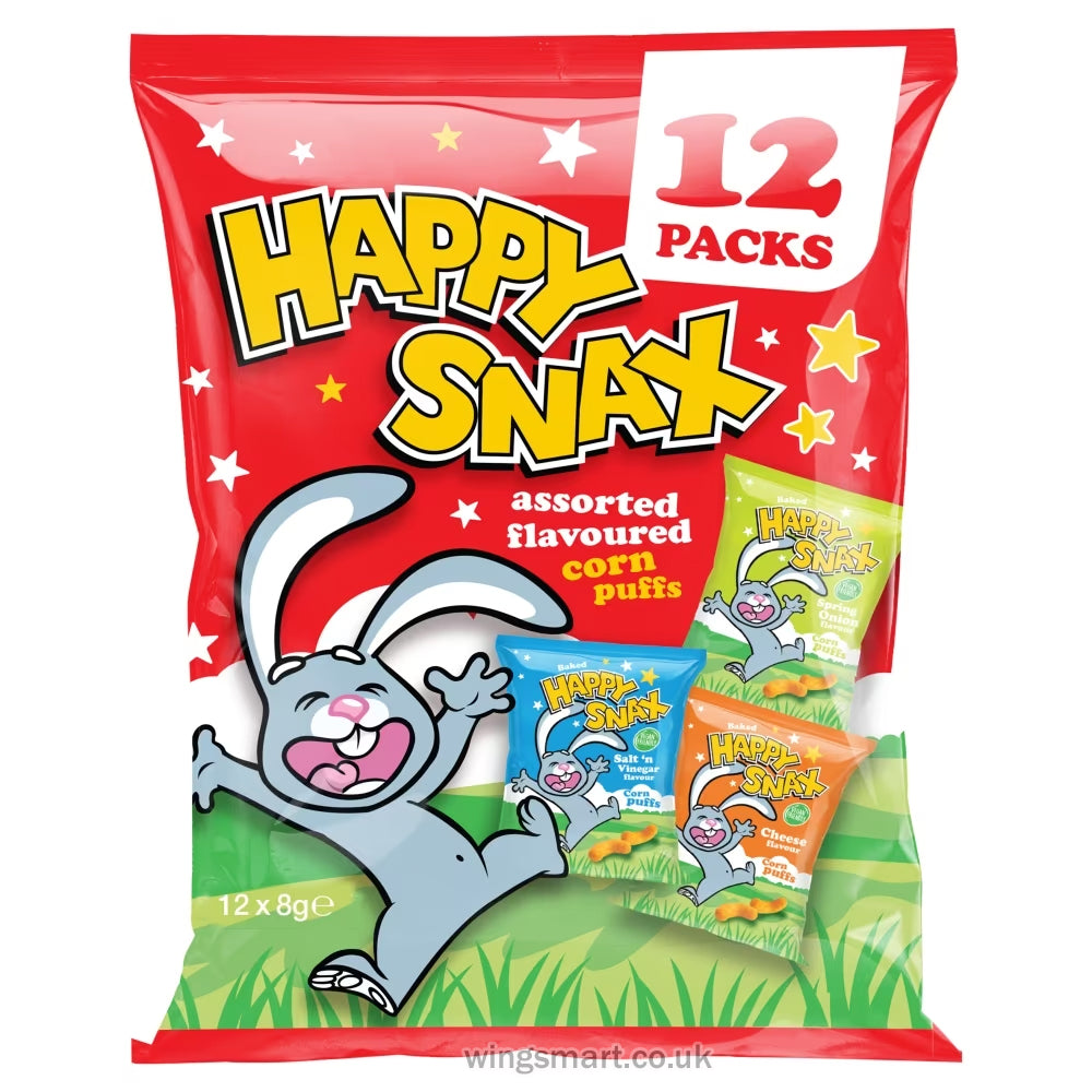 Happy Snax Assorted Flavoured Corn Puffs 96g (Box of 20)
