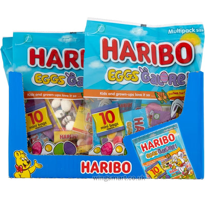 Haribo Eggs Galore Fruit Flavour Jelly & Foam Sweets Multipack 160g (Box of 10)