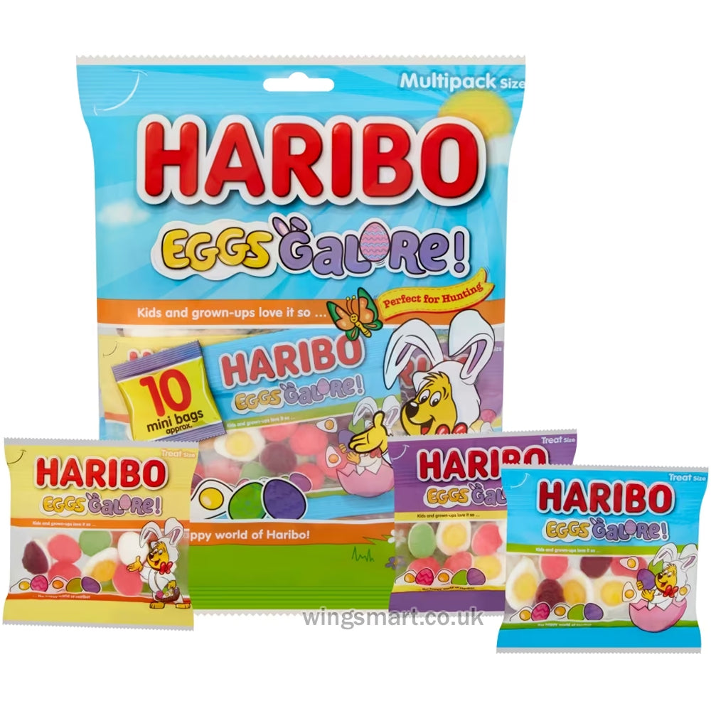 Haribo Eggs Galore Fruit Flavour Jelly & Foam Sweets Multipack 160g (Box of 10)