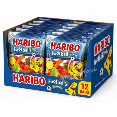 HARIBO Football Frenzy Limited Edition 140g Bags (Pack of 12) – Football-Themed Fruit Gums & Foam Sweets