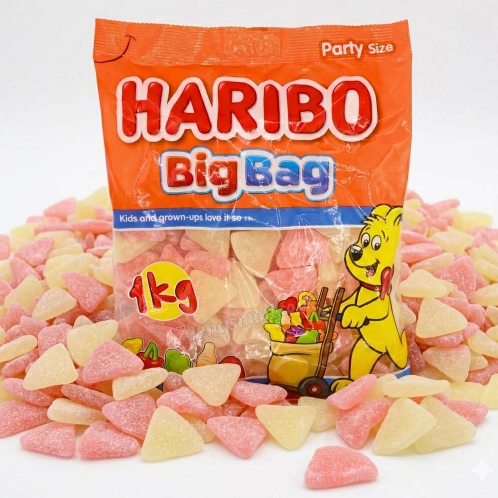 Haribo Grapefruit Jelly Sweets Big Bag 1kg – Sugar Coated Fruit Gummies