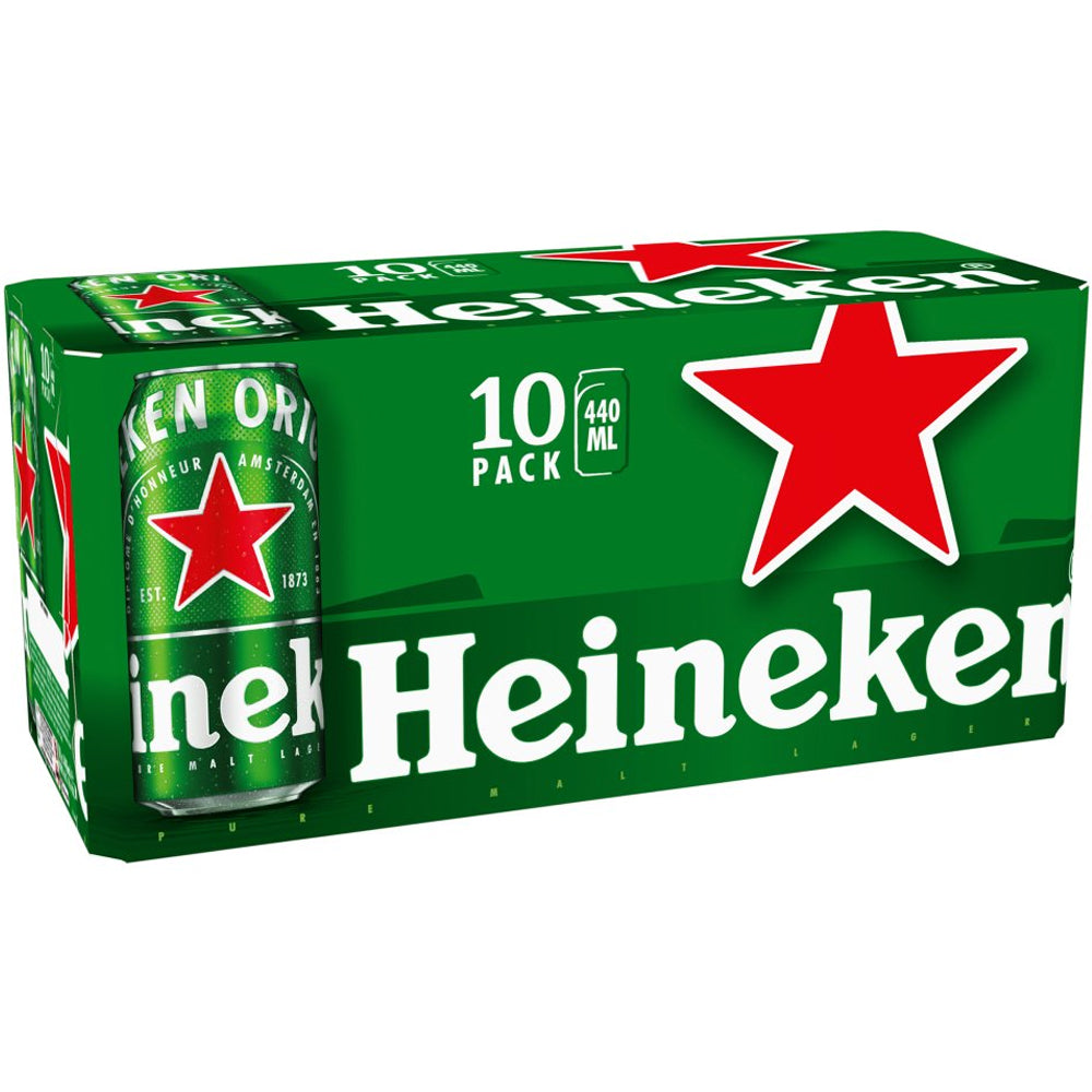 Heineken Original Premium Lager Beer 5% ABV Can 10x440ml