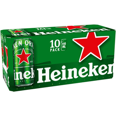 Heineken Original Premium Lager Beer 5% ABV Can 10x440ml
