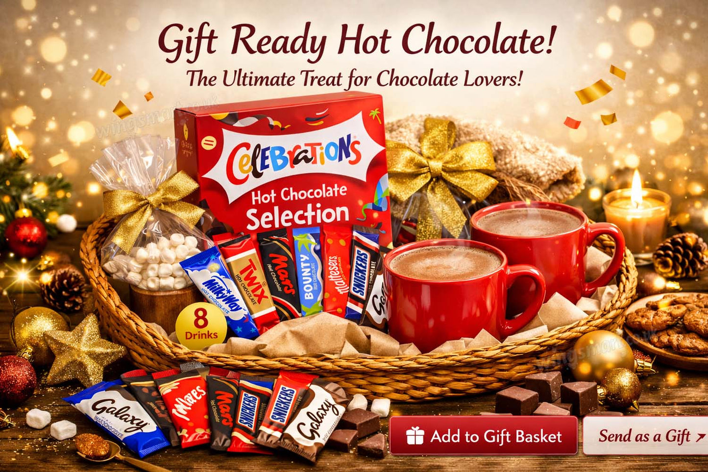 Celebrations Hot Chocolate Selection Sticks 8 Pack – Assorted Chocolate Flavoured Hot Drink Stirrers