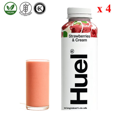 Huel Ready-to-Drink Complete Meal 500ml Strawberries & Cream, Banana, Chocolate & Iced Coffee Caramel.