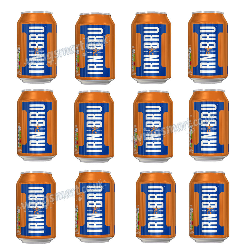 IRN-BRU 330ml Sparkling Soft Drink Can – Flavoured Soda with Sugar & Sweeteners