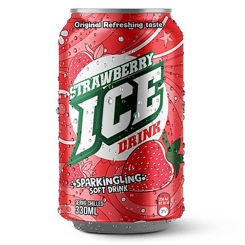 Ice Strawberry Sparkling Drink Can 330ml (24 Pack)