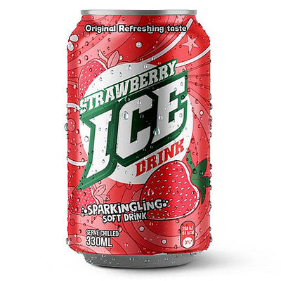 Ice Strawberry Sparkling Drink Can 330ml (24 Pack)