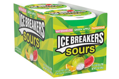 ICE BREAKERS Sours Assorted Fruit Flavored Sugar Free Mints Tins (8 x 42g)