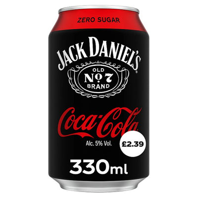 Jack Daniel's and Coca-Cola Zero 330ml PMP (Case of 12)