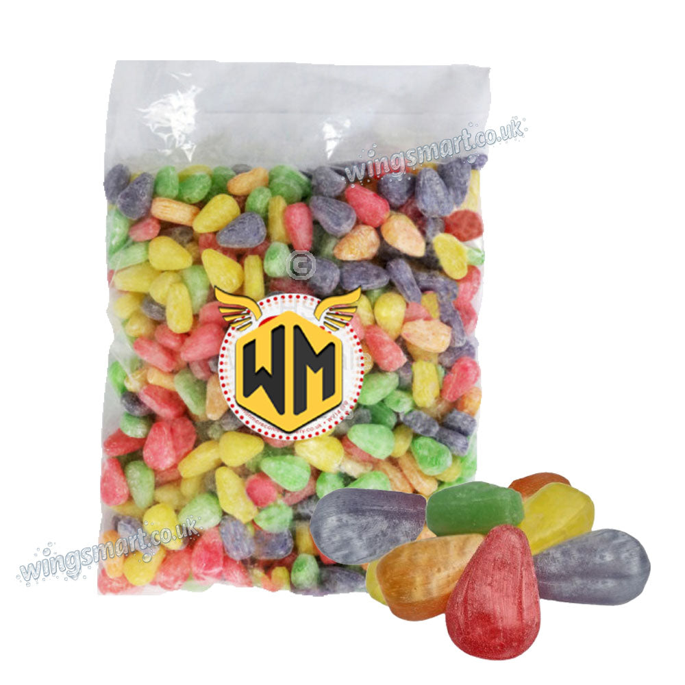 Retro Unwrapped Boiled Sweets Selection – Cubes, Pear Drops & Mints
