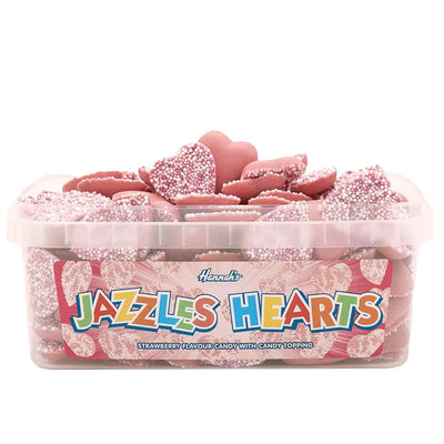 Hannahs Pink Jazzles Hearts Chocolate – 600g Party Tub