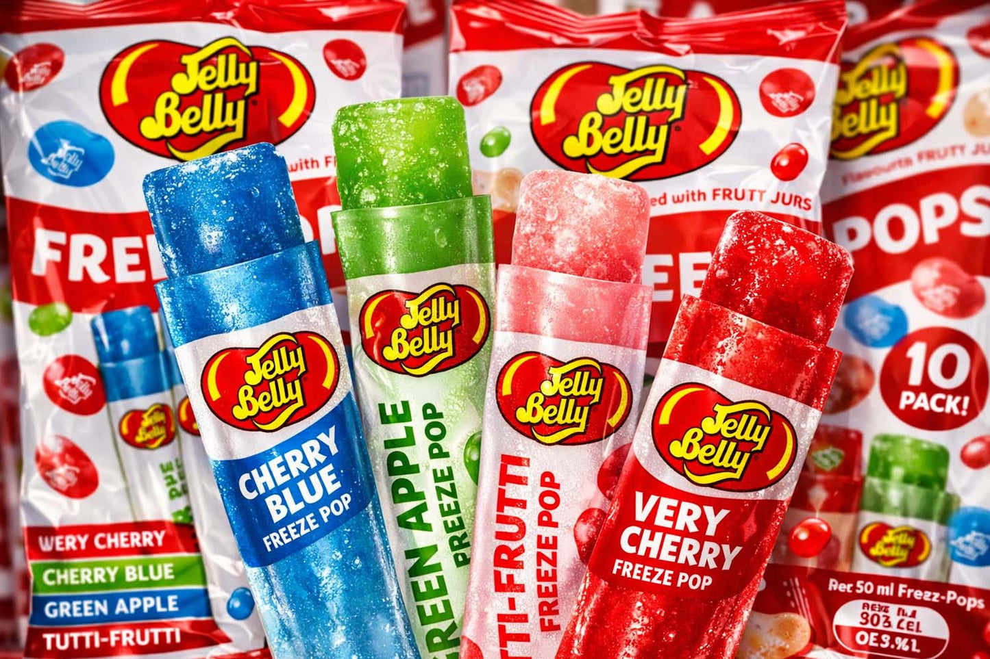 Jelly Belly Freeze Pops Ice Lollies 10 x 50ml Mixed Flavours