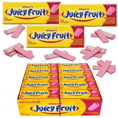 Wrigley's Juicy Fruit Strawberry Chewing Gum 12g (Box of 30 Packs)