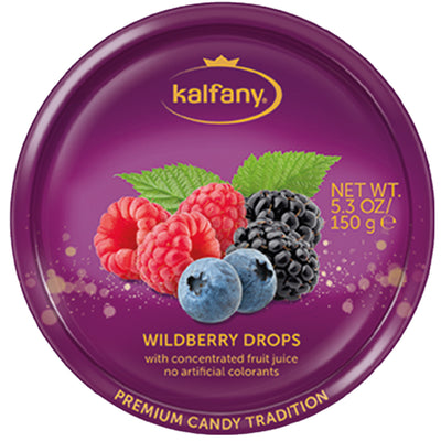 Kalfany Wildberry Drops Tin 150g – Sugar Boiled Wild Berry Hard Candy