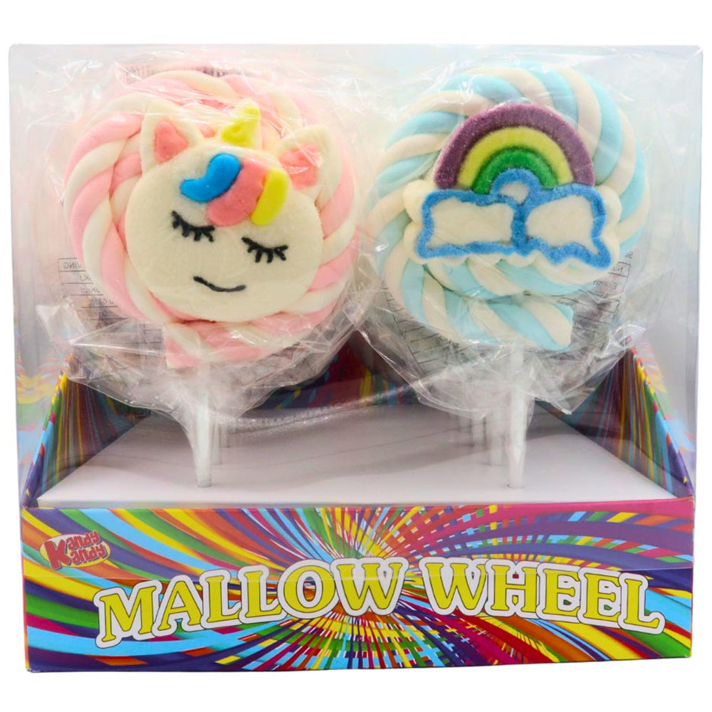 Kandy Kandy Mallow Wheel Lollipops 75g (Box of 12)