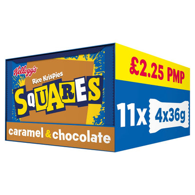 Kellogg's Rice Krispies Squares Caramel & Chocolate Snack Bars 4 x 36g PMP £2.25 (144g × 11)