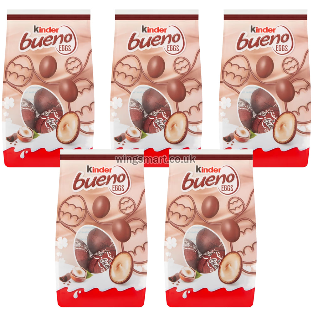 Kinder Bueno Milk Chocolate & Hazelnut Mini Easter Eggs Bag 80g (Box of 5)