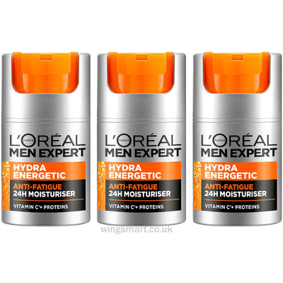 L'Oreal Men Expert Hydra Energetic Moisturiser, 3 x 50ml