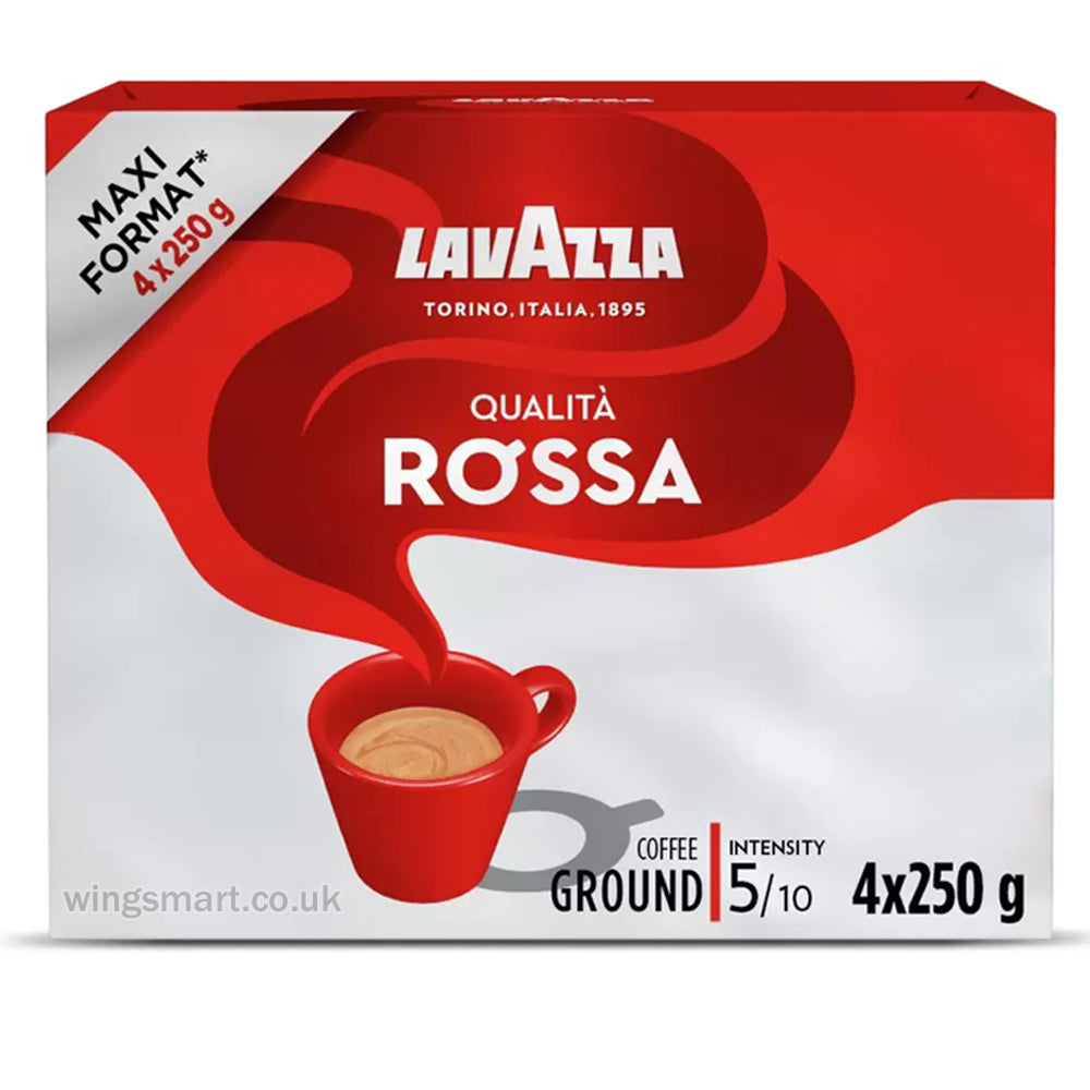 Lavazza Qualita Rossa Ground Coffee, 4 x 250g